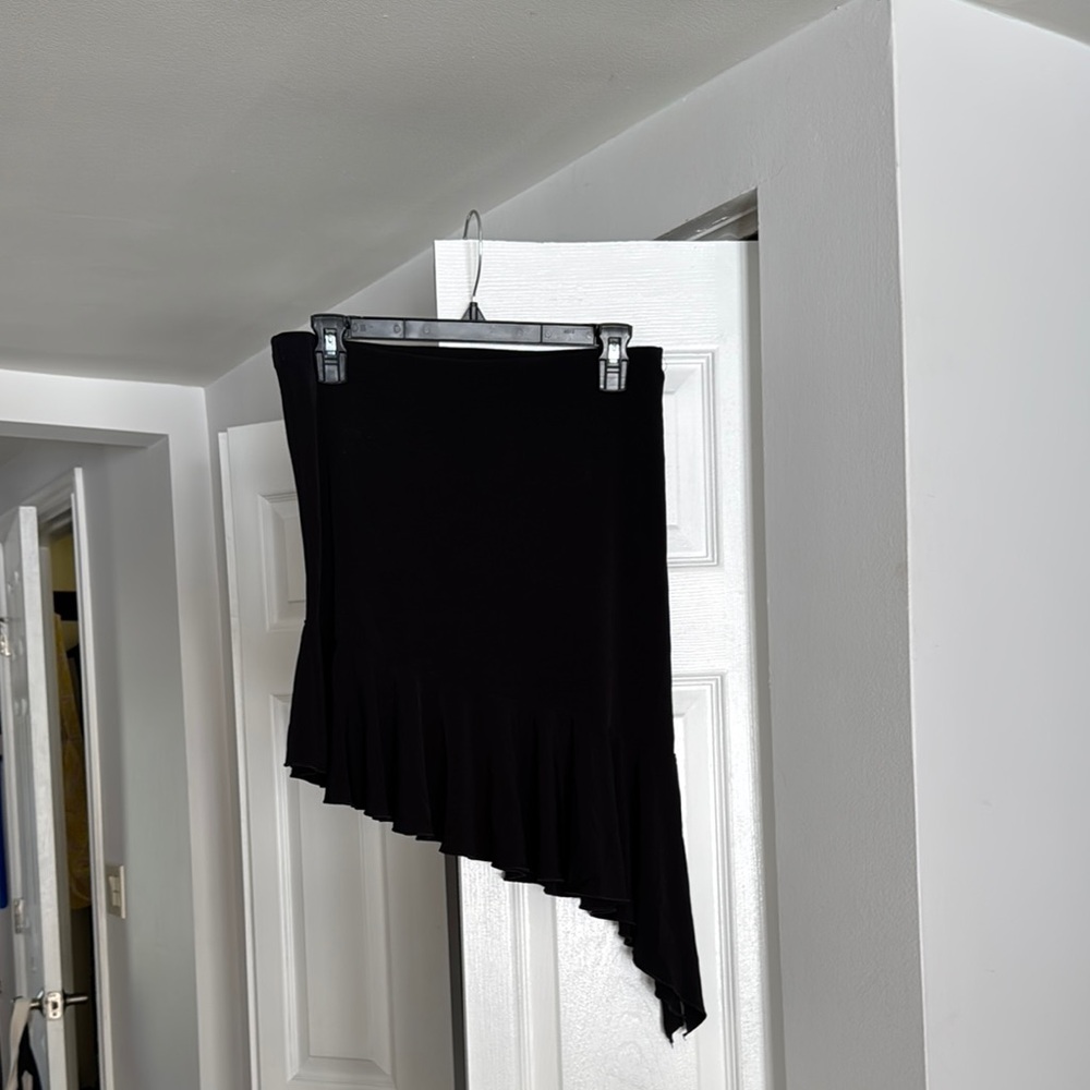 Elegant Black Asymmetrical Latin  dance Skirt capezio size m